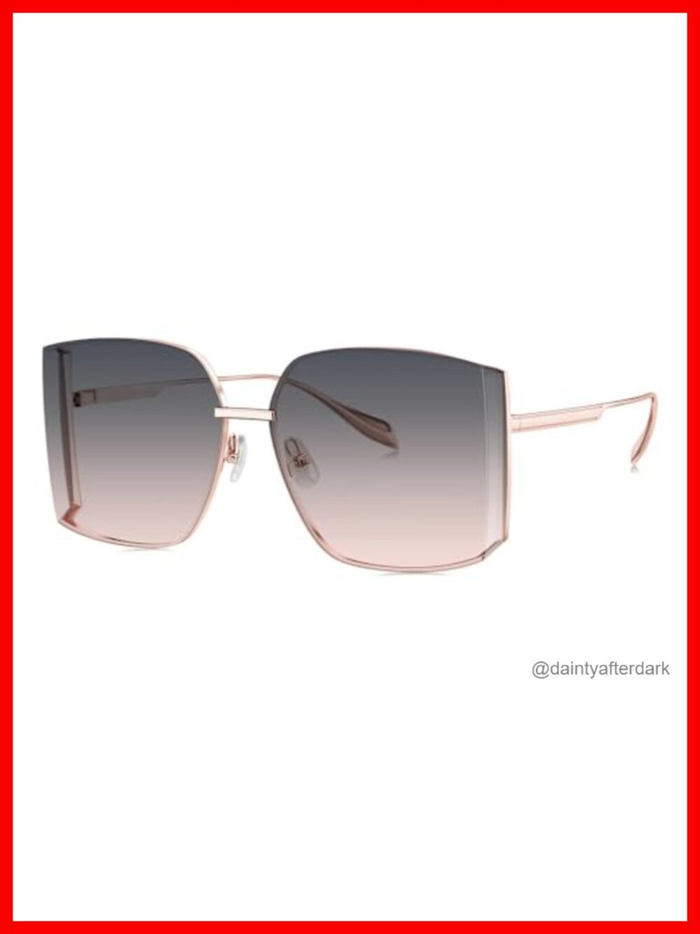 Oversized Wrap Around Sunglasses UV400 Side Shields Copper Alloy